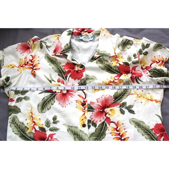 Vintage  Hawaiian Shirt Floral XL Made in Hawaii Orchids Fern Rare New - Picture 6 of 7